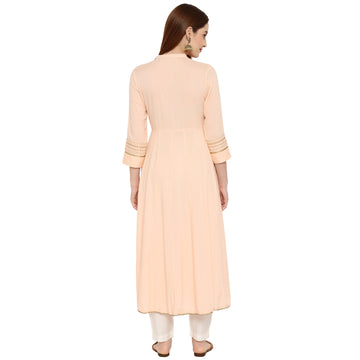 Women Wear Embroidered Woven Rayon Anarkali Kurta