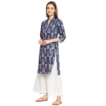 Women Straight Fit Woven Cambric Floral Printed Kurta