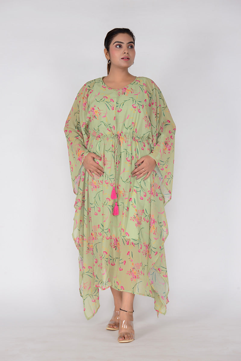 Buy Women Printed Straight Fit Georgette Ethnic wear Dress Online