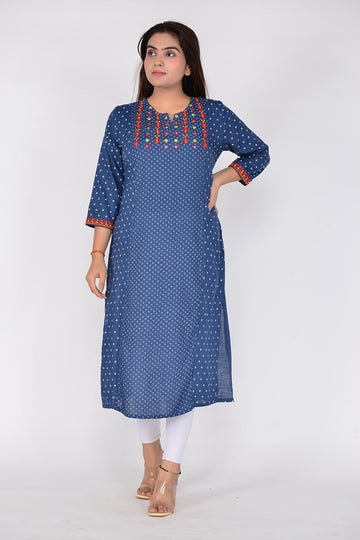 Sitayya Women Printed Straight Fit Woven Cotton Ethnicwear