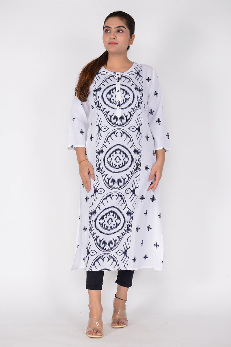 Sitayya Women Printed A-Line Woven Cotton Flex Ethnic Kurta