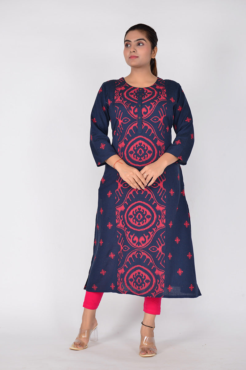 Sitayya Women Printed A-Line Woven Cotton Flex Ethnic Kurta