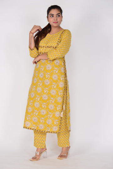 Sitayya Women Printed Straight Fit Woven Cotton Ethnicwear
