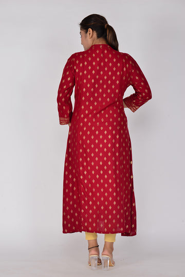 Sitayya Womens Printed Straight Fit Woven Rayon Ethnicwear Kurta
