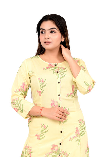 Sitayya Womens Printed Straight Fit Woven Cotton flex Ethnicwear Kurta
