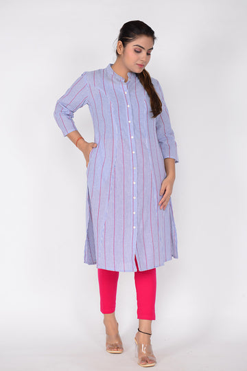 Sitayya Women Printed A-line Woven Cotton Day Wear Ethnic Kurta