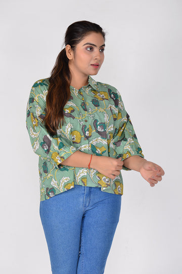 Women Printed Kaftan Top Woven Cotton Ethnic Top