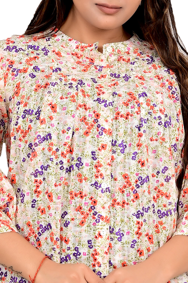 Sitayya Women Printed Woven Cotton Ethnic Short Top