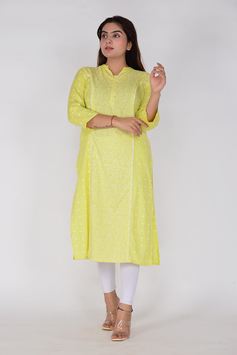 Buy Haldi Functional Yellow Cotton Fabric Designer Kurti Online - SALV3197  | Appelle Fashion