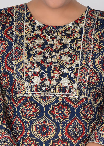 Women Printed A-Line Woven Rayon Ethnic Wear Kurta