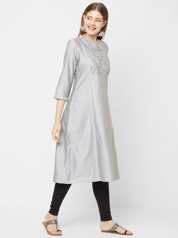 Women's Wear Embroidered PST Straight Fit Causal Kurti