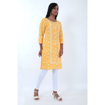 Women Woven Rayon Straight Printed Kurta