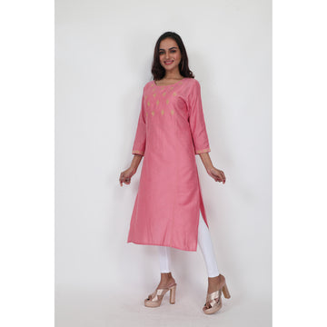 Women PST Embroidered Zari Work Kurta